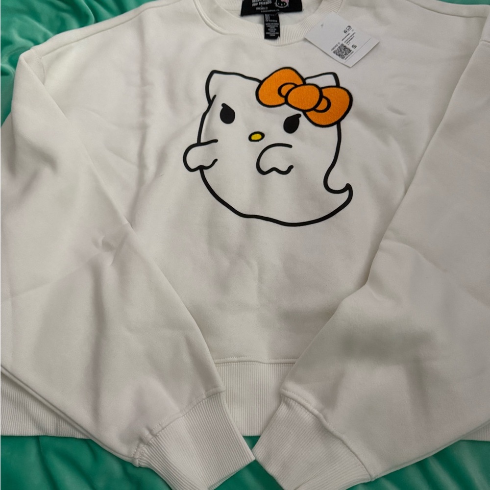 Hello kitty ghost crop sweater